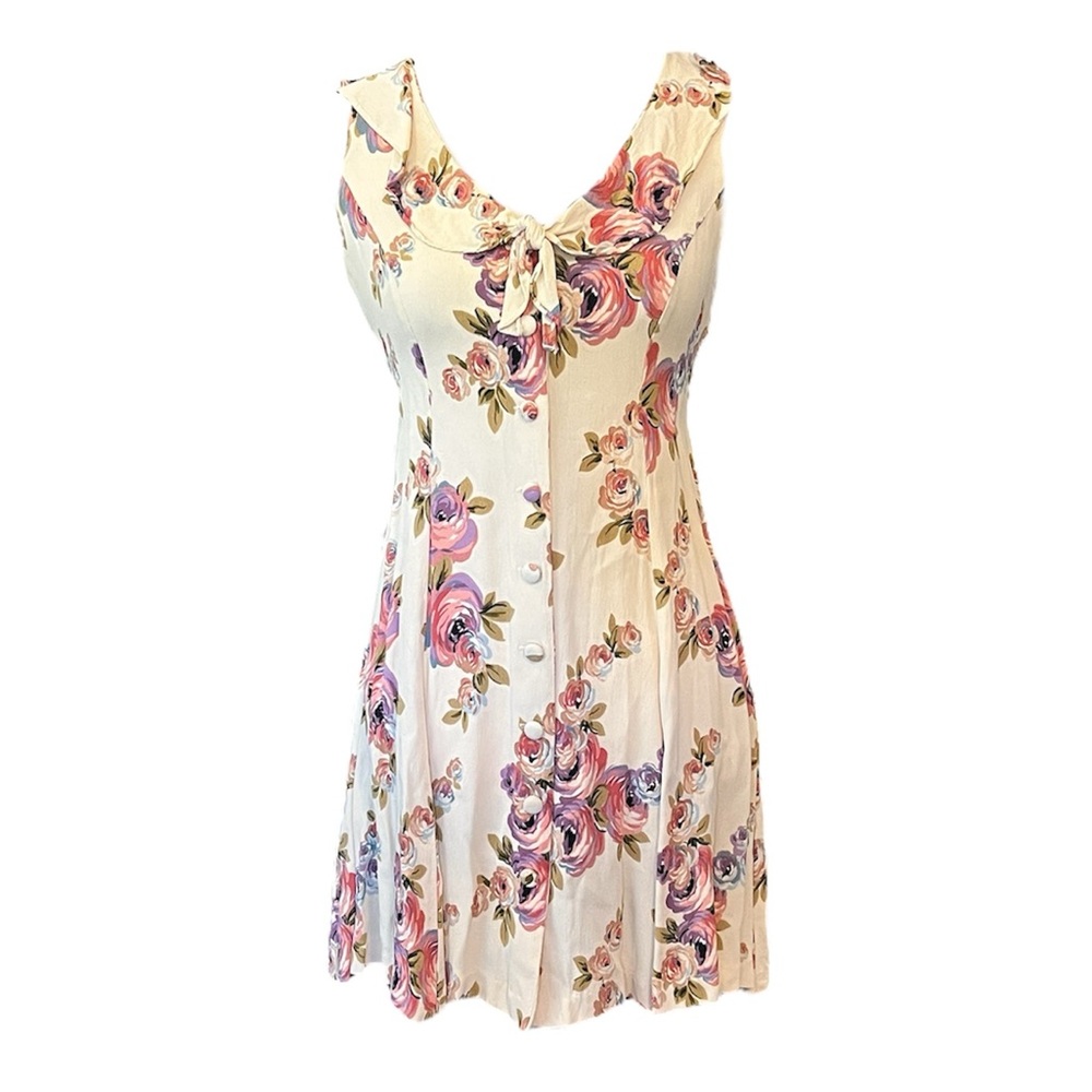 Vintage 90s Betsey Johnson Floral Button Up Mini Dress